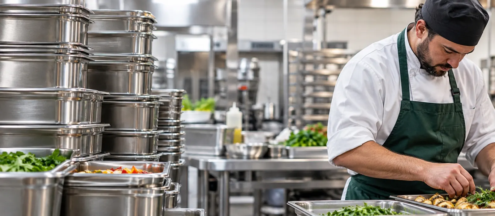 Yirmibir Catering merkez mutfağında sevkiyata hazırlanan yemekler